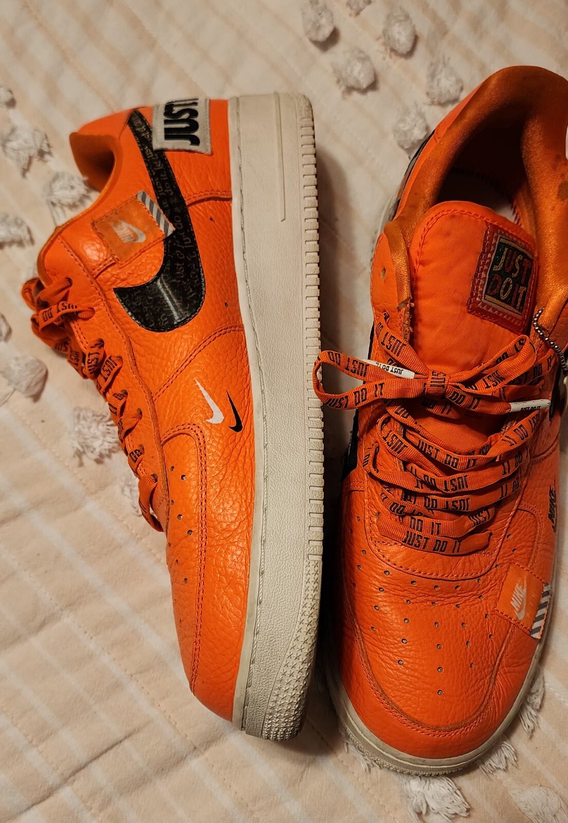 Nike Air Force 1 One Low Just Do It Orange White Men's US Size 11.5