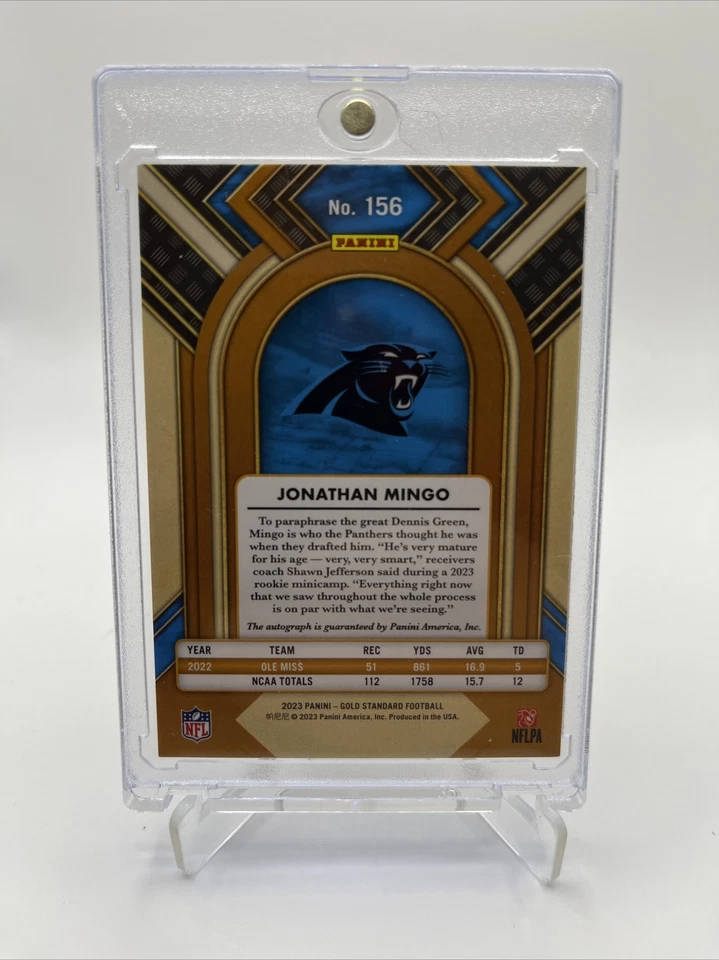 2023 gold standard jonathan mingo Rookie Auto #/d 199 - Image 2 of 2