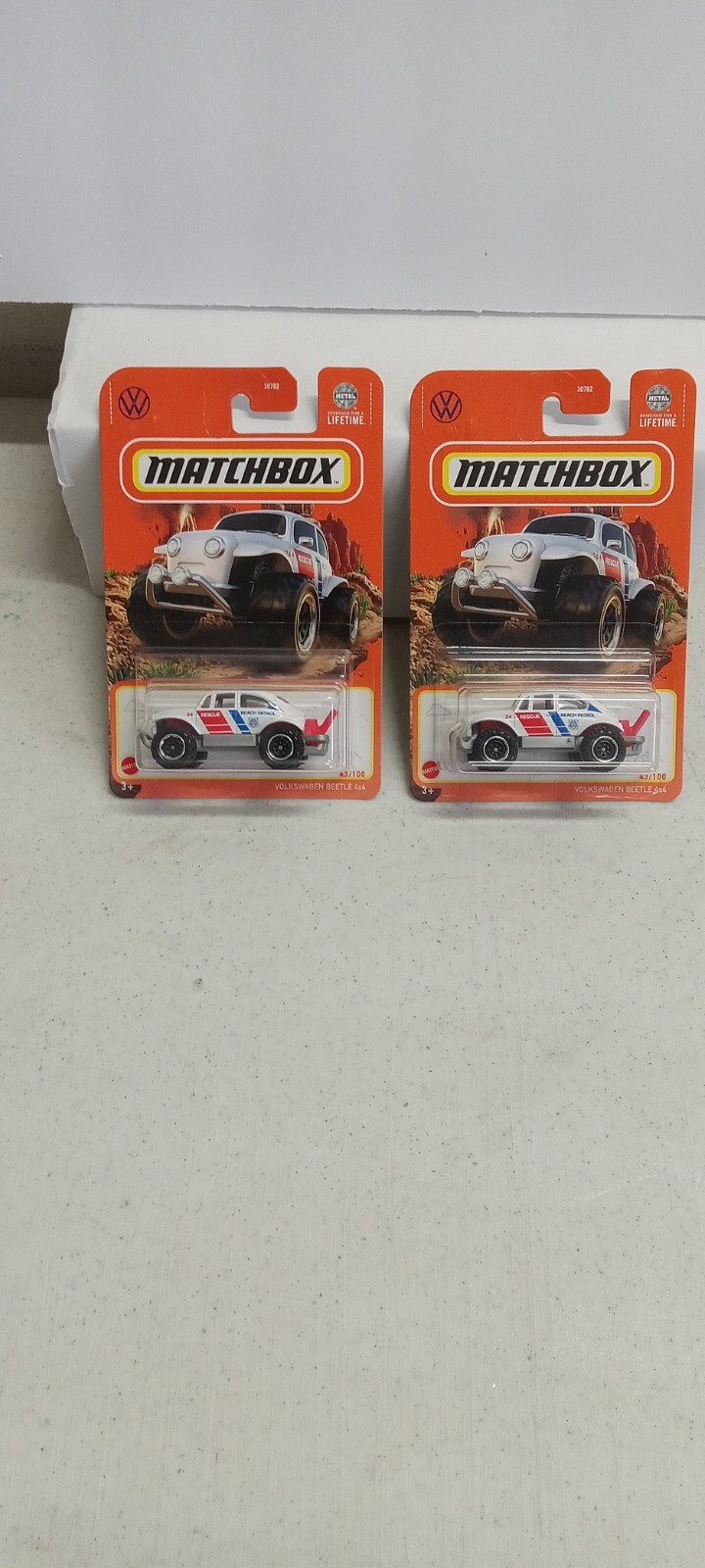 2024 MATCHBOX VOLKSWAGEN BEETLE 4X4 #44/100 LOT OF 2 GREAT CONDITION