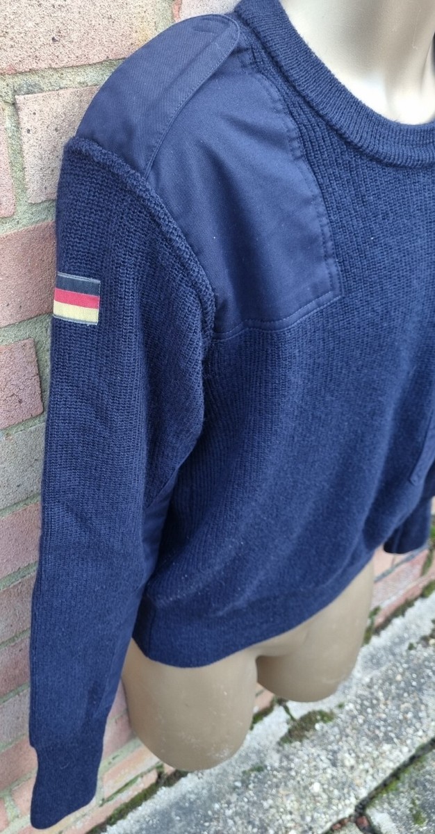 Original German army pullover Commando Jumper Blue navy sweater Wool Military