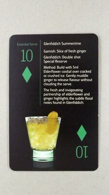 1 x Spielkarte Glenfiddich Summertime Cocktail   10 Diamanten   T11