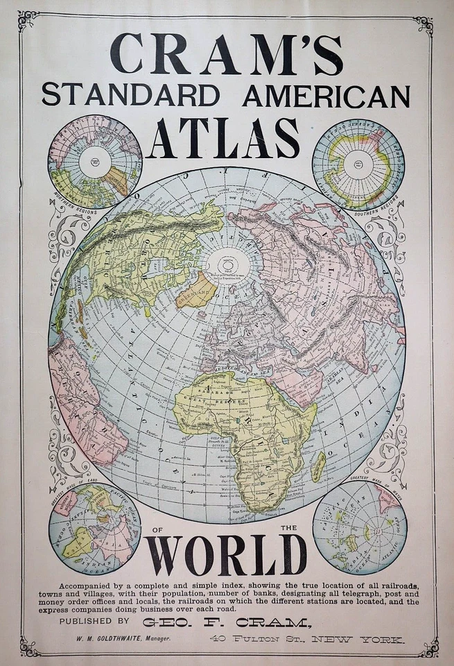 Beautiful Old 1888 Cram Atlas County & Railroad Map ~ NEBRASKA ~(XL17x23) -#563 - Image 2 of 4