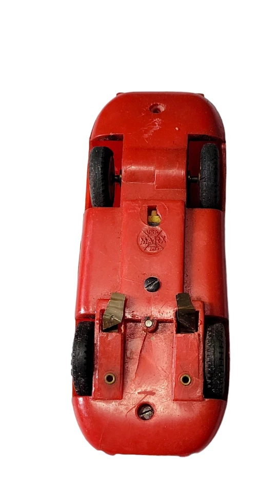 Coche Ranura De Colección Marx Toys Deportes Internacionales Carrera 1 Piezas Rojas de Feria Verde Foto 4 de 4