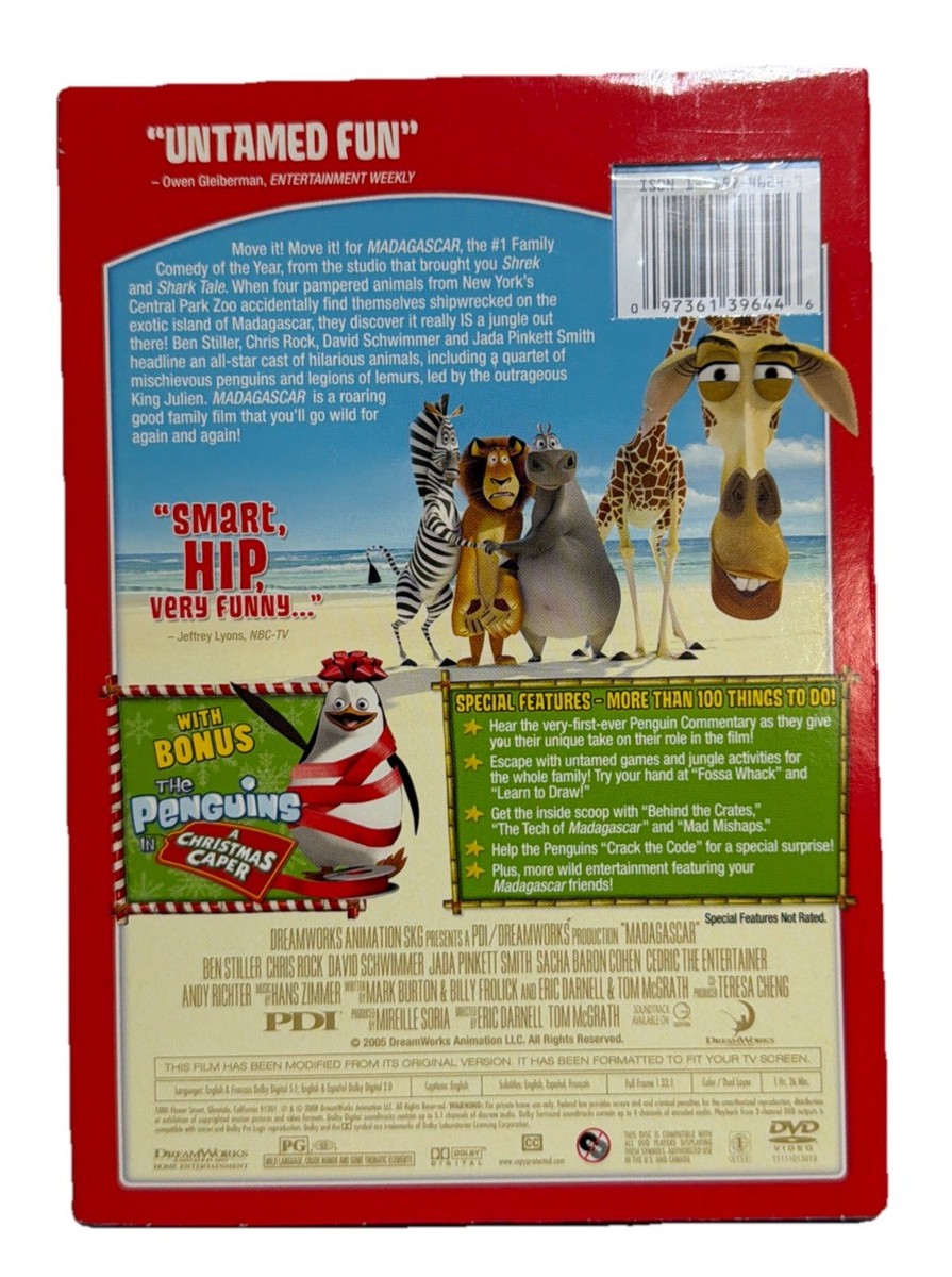 Madagascar (DVD, 2008, Holiday O-Sleeve Full Frame) for sale