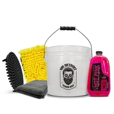 Mr. Detroit - 5pc Wash Kit 64oz Soap, Chenille Glove, XL Towel, Bucket & More