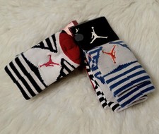 2 Pack Nike Air Jordan Jumpman Kids Boy's Striped Crew Socks. SZ 10C- 3Y