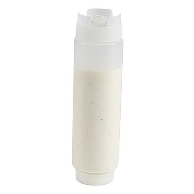  16oz. FIFO Inverted Plastic Squeeze Bottle with Refill and Dispensing Lids - 