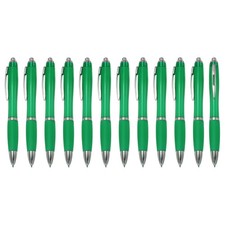 Retractable Ballpoint Pens 12 Pcs 1.0mm Black Ink Ballpoint Pen Green