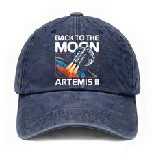 Back To The Moon Artemis II Space Astronomy Casual Unisex Washed Baseball Cap
