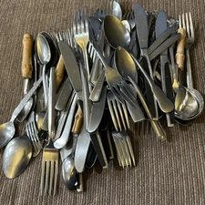 Silverware VINTAGE  FLATWARE Random MIXED Sizes/Brands  70 Pc