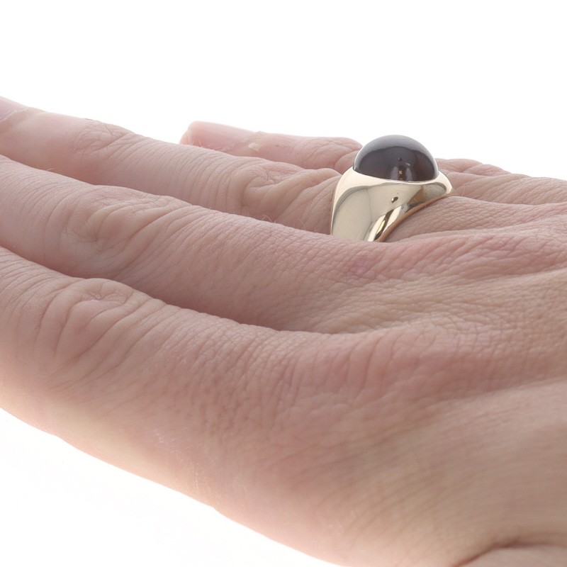 Yellow Gold Lab-Created Ruby Solitaire Ring 14k O… - image 4