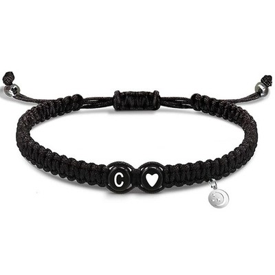 Heart Adjustable Initial Bracelets uesd for Her or Hers Women Men Daughter Son F