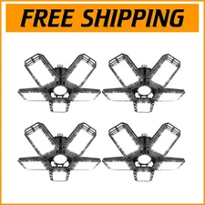 Durable 4 Pack LED Garage Lights - 16000LM, Fast Installation, 360° Coverage