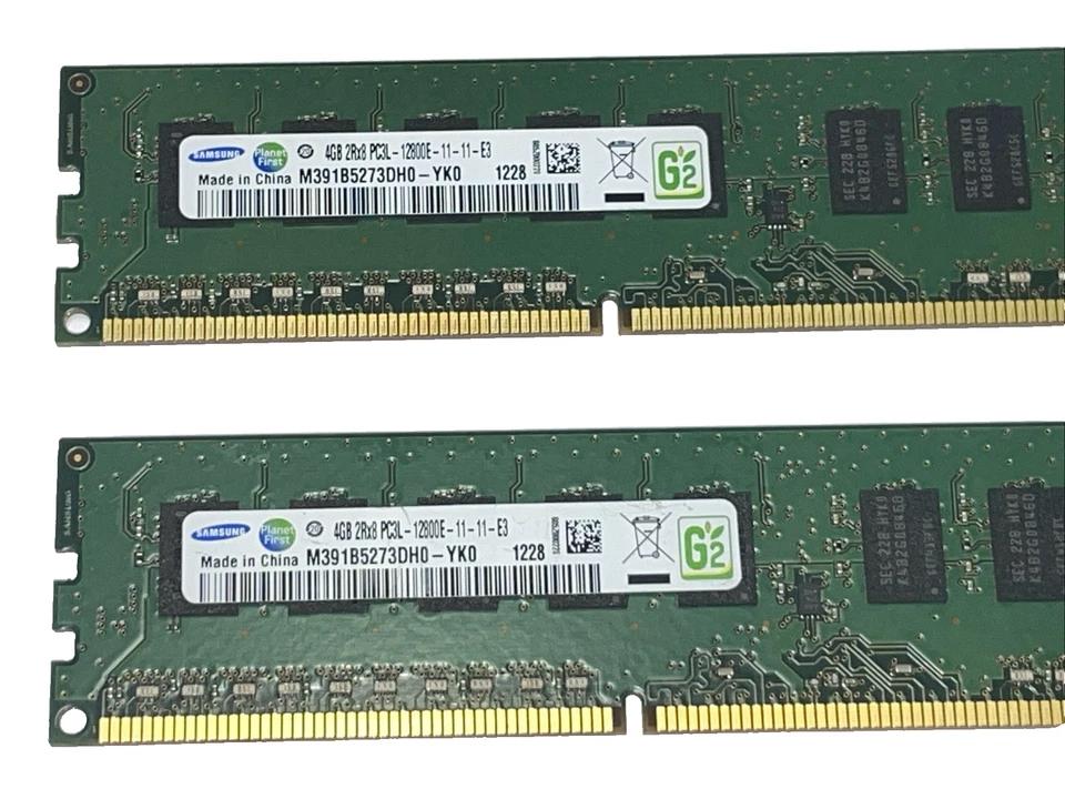 8GB Samsung M391B5273DH0-YK0 (2x4GB) 2Rx8 PC3L-12800E REG ECC DDR3-1600 MHz RAM - Image 2 of 3