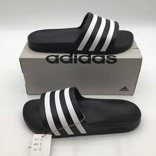 Adidas Adilette Aqua Slides F35543 Black White Mens Size 9 New