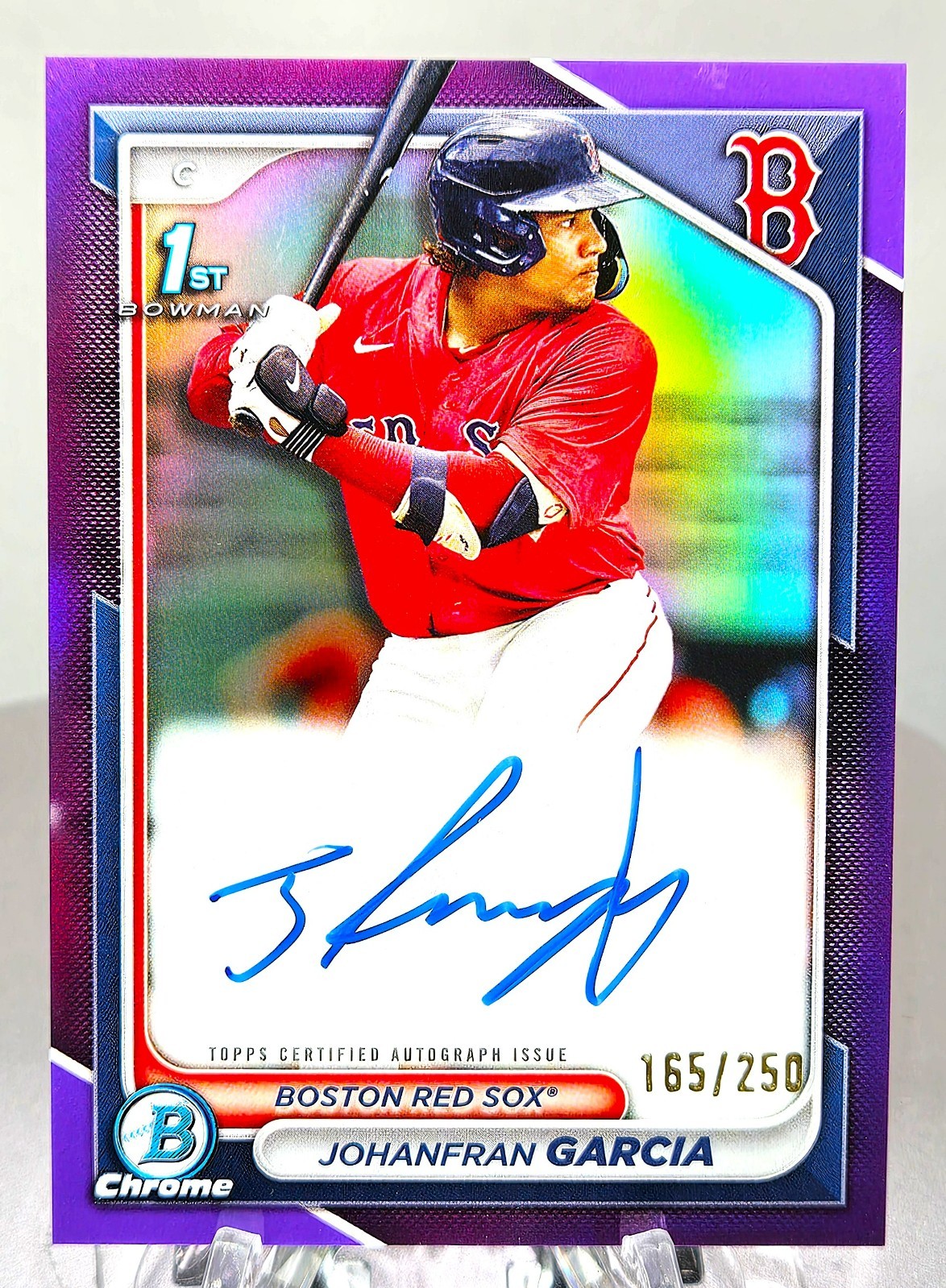 2024 Bowman Chrome Autographs Purple Refractor Johanfran Garcia #CPA-JG /250