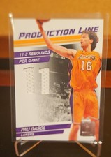 2010-11 Donruss Production Line Pau Gasol #25 Die-Cut Stats Materials /399 Patch