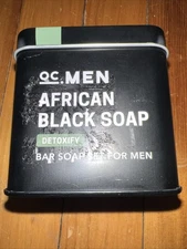 Olivia Care AFRICAN BLACK BAR SOAP  DETOXIFY SHEA 2 pc TIN  Set 5oz each New!!
