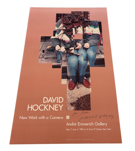 DAVID HOCKNEY Original Vintage 1983 Hand Signed Poster Andre Emmerich Gallery