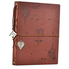 Scrapbook Album Leather Photo Album Memories DIY Scrap Book Rose Brown