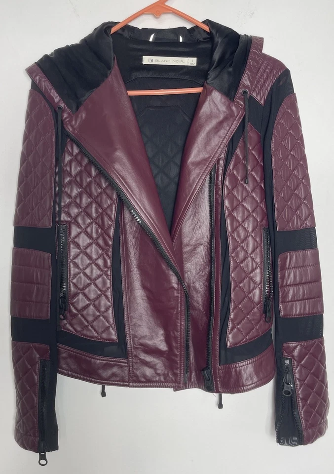 Blanc Noir Women’s Small Renegade Mesh Moto Leather Jacket NWOT - Image 2 of 4