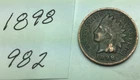 1898 Indian Head Penny; Good condition #982