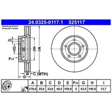 2x Bremsscheibe vorne für Volvo C30 533 C70 2 542 S40 544 V50 545 | 26224944