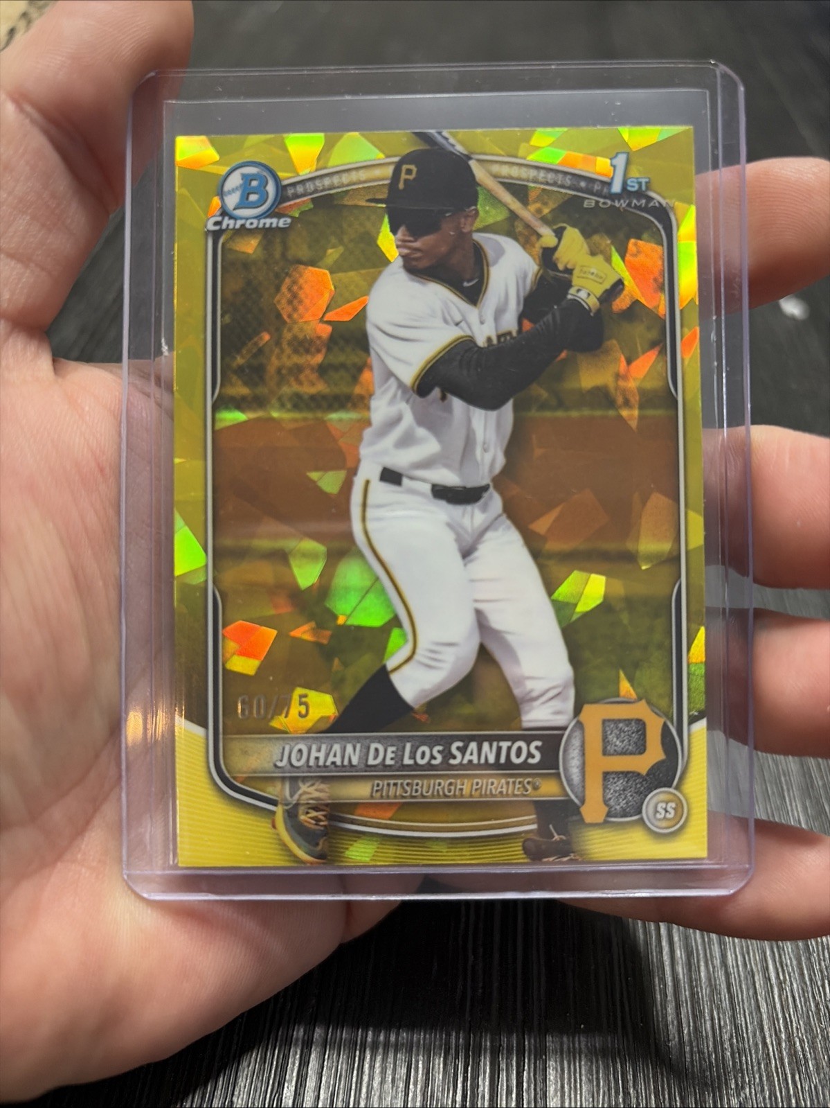 2025 Bowman Chrome Sapphire Johan De Los Santos #BCP-163 1st Bowman Yellow /75