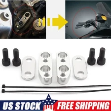Chrome Adjustable Handlebar Risers Clamp Adapter For Honda Goldwing GL1800 01-17