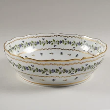 18th C. French Porcelain Round Bowl Sprig Cornflower André Marie Leboeuf