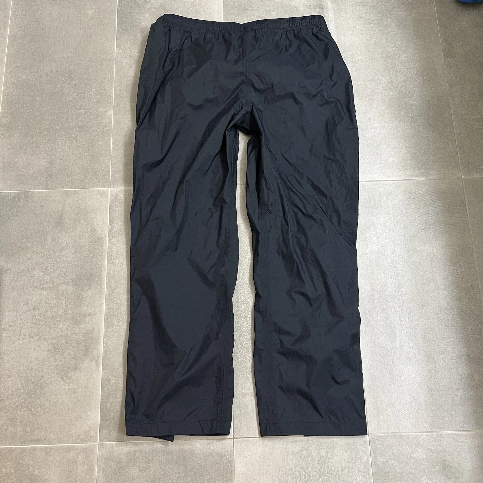 LL Bean Rain Pants Mens XL Black Trail Model Waterproof Ripstop Lightweight
