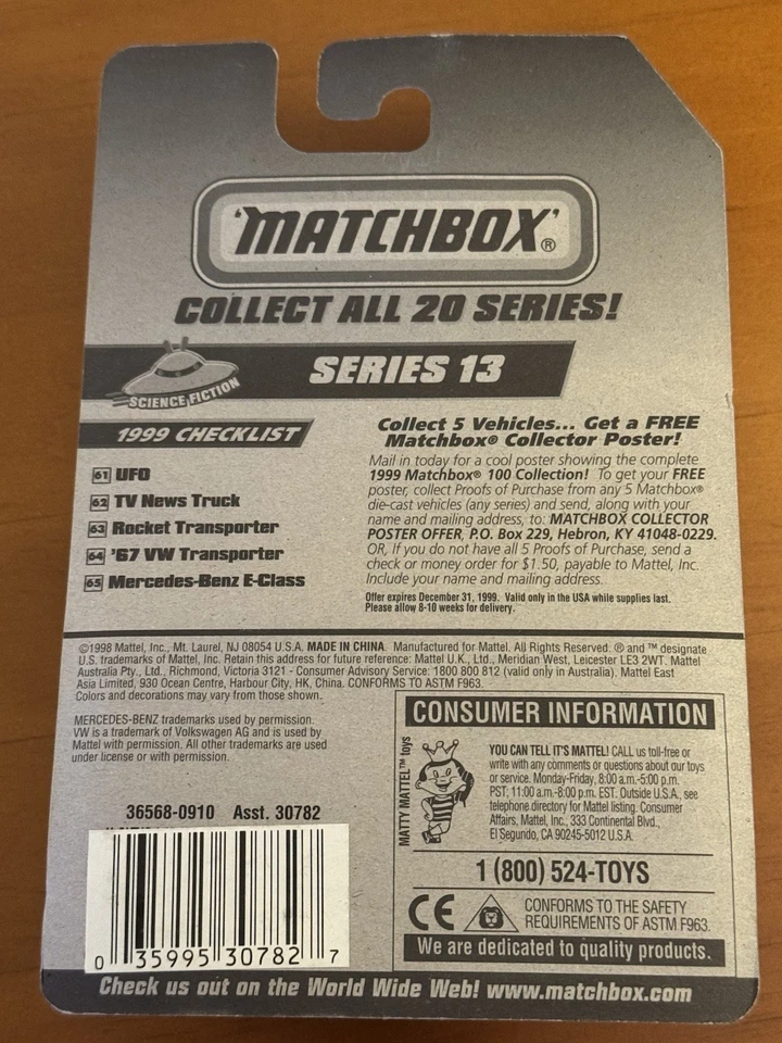 Autobús Matchbox 1999 ciencia ficción 67 VW Transporter #64 escala 1:64 Foto 2 de 2