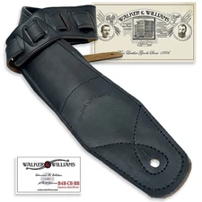 Walker And Williams B4B-CH-BB Padded Char Black 4" Wide Premium Guitar Strap