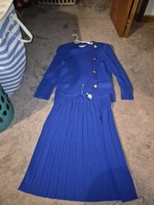Castleberry Vintage Knit 2 Piece Suit Blazer Plus Skirt. Size 12.