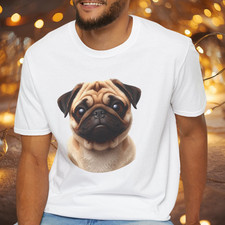 Pug Dog Portrait Shirt, Pug Dog Lover Gift, Cute Dog Mom Dad Tee, Pet T-shirt