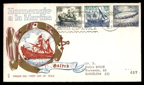 Mayfairstamps Spain FDC 1964 Boats Combo Galera First Day Cover aax_13793