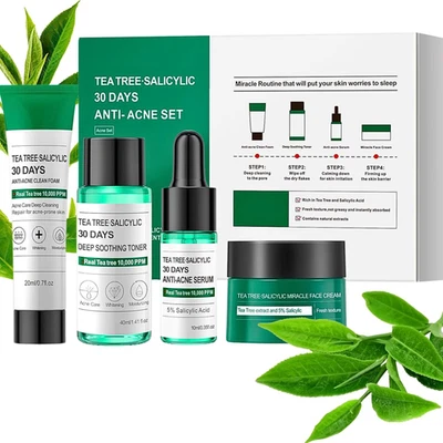 Tea Tree Sali-Cylic Acid Acne Skin Care Set 4-Step Skincare Gift Set