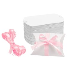 50Pcs Pillow Boxes 3.5 x 2.8 x 1 Inch Gift Boxes White