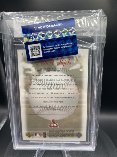 2001 Upper Deck Sweet Spot #121 Albert Pujols Cardinals Rookie /1500 BGS 9 Mint+ - Picture 3 of 3