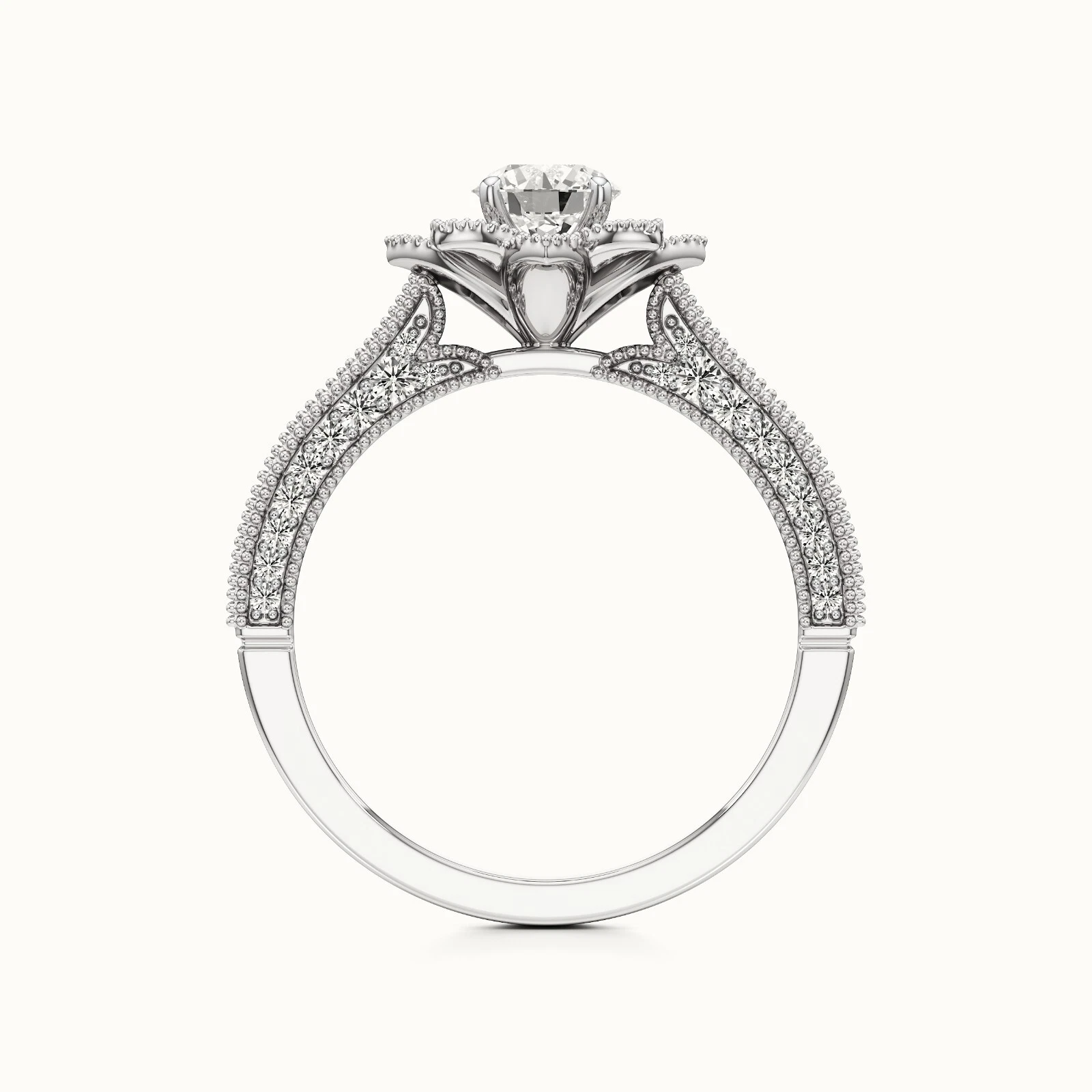 1.00 Carat Round Lab Grown Diamond Ring 14k White Gold IGI Certified image-3