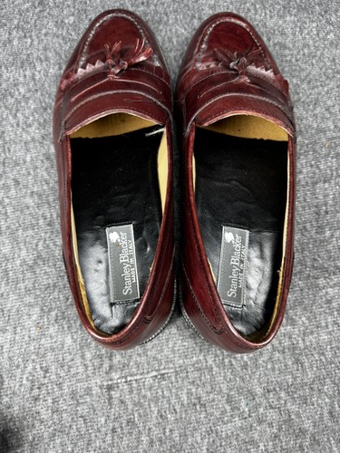 Stanley Blacker Mens Shoes 10.5 Brown Dress Casual Leather Italy Loafers - Picture 12 of 14