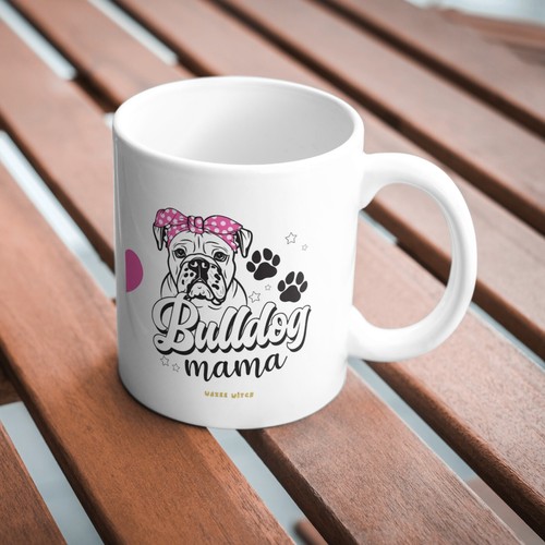 Personalised Bulldog Mum Mother's Day Coffe mug Birthday Xmas Gift 11oz 15oz - Picture 3 of 7