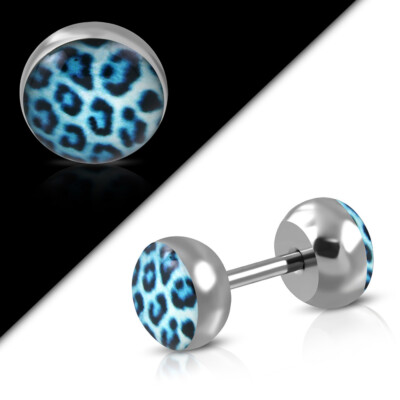 Edelstahl Piercing Fake Plug Tunnel G-1.2mm Einzel-Ohrstecker Zirkonia y-qfx142