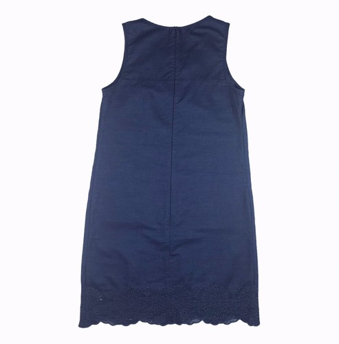 French Connection Blue Chambray Dress Size 0 Eyelet Denim Office School Women’s - Picture 13 of 16