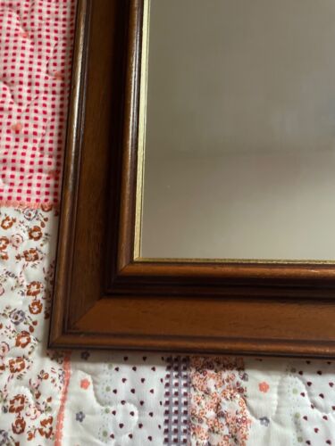 14x12 Wood & Gold Framed mirror vintage shabby chic style - Picture 3 of 15