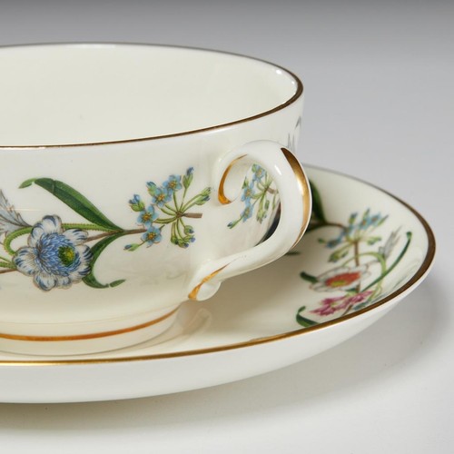 Royal Worcester Fleurette Suppenschalen und Teller Frühling Blumen Vintage 4er Set A - Bild 3 von 7