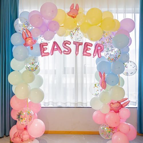 151 Teile Ostern Ballonbogen Set, Pastell Hase Ballongirlande Ostern - Bild 2 von 7