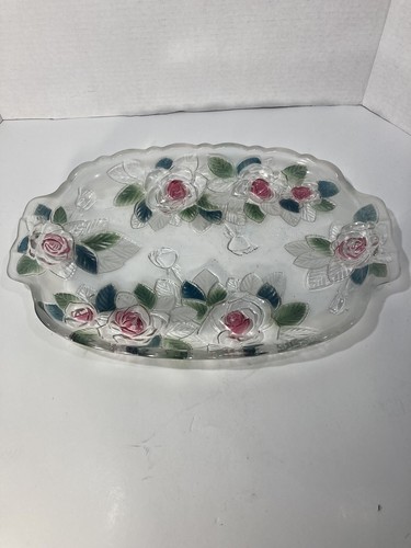 Mikasa Glass Poland Bella Rosa 15”x11” Glass Serving Tray - Picture 2 of 6