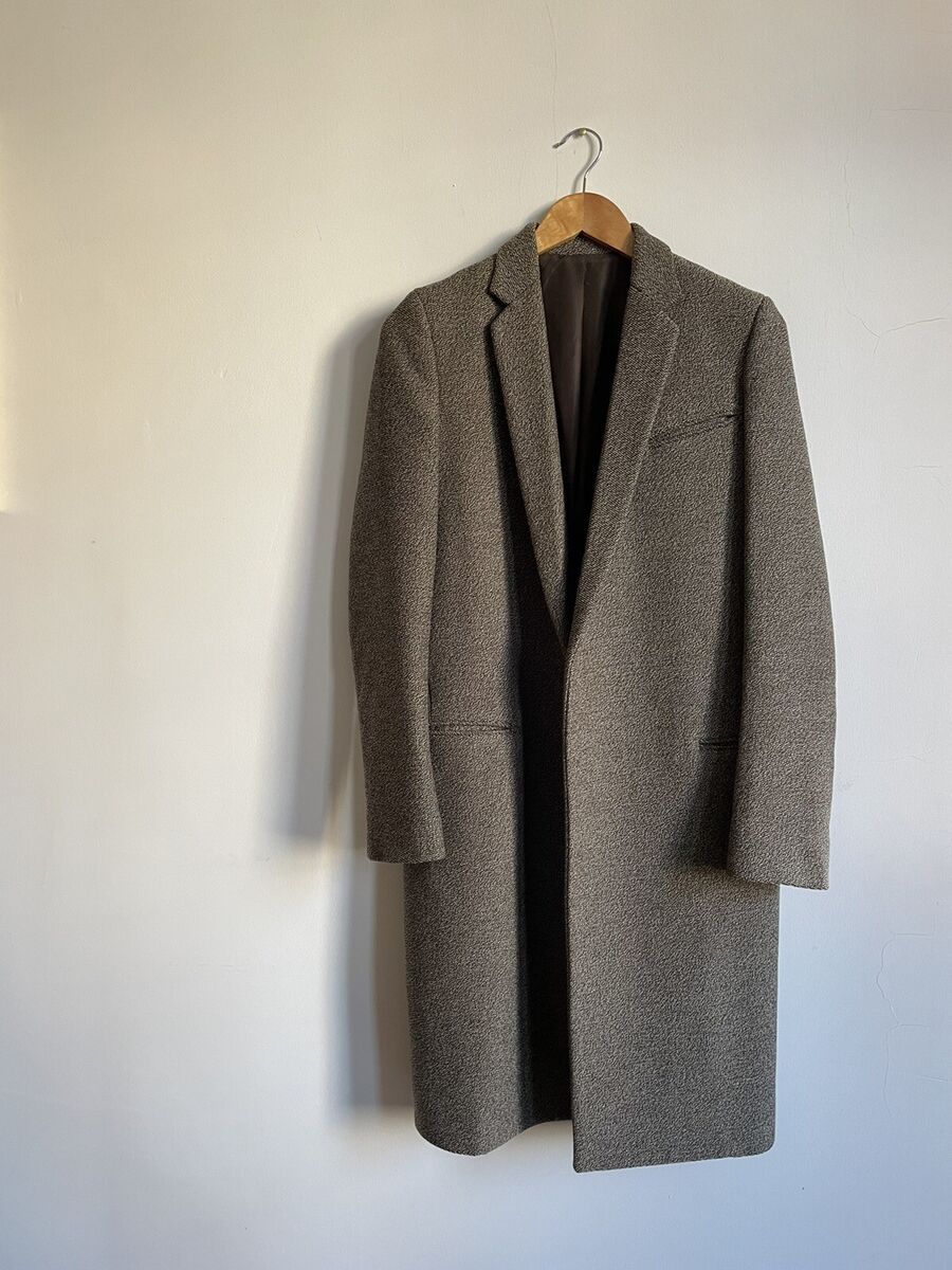 Celine by Phoebe Philo Crombie Coat in Olive/Taupe Melange Celine by Phoebe Philo Crombie Coat in Olive/Taupe Melange