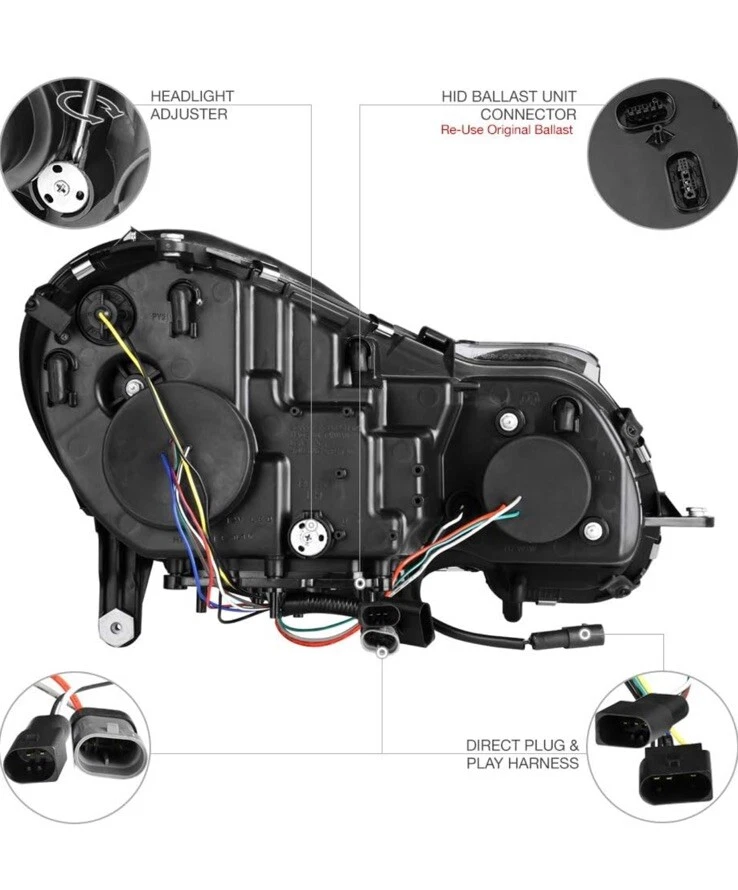 Juego de pares de faros izquierda y derecha para 03-06 Mercedes Benz E500 E55 Foto 4 de 4